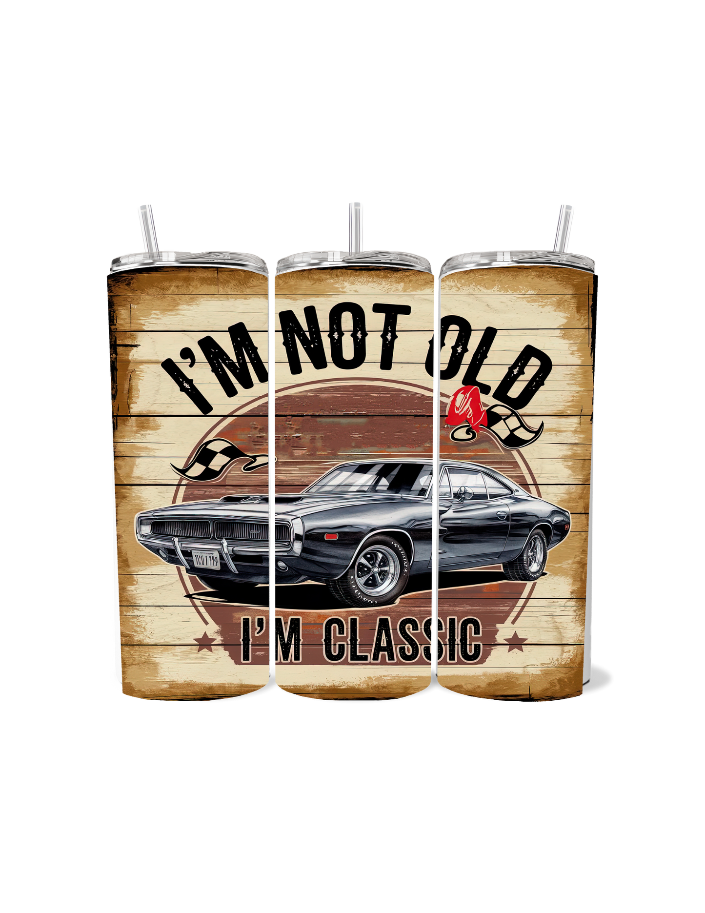 ๐๐ฅ "Iโm Not Old, Iโm Classic" 20oz Stainless Steel Tumbler โ Vintage Muscle Car Edition ๐ฅ๐