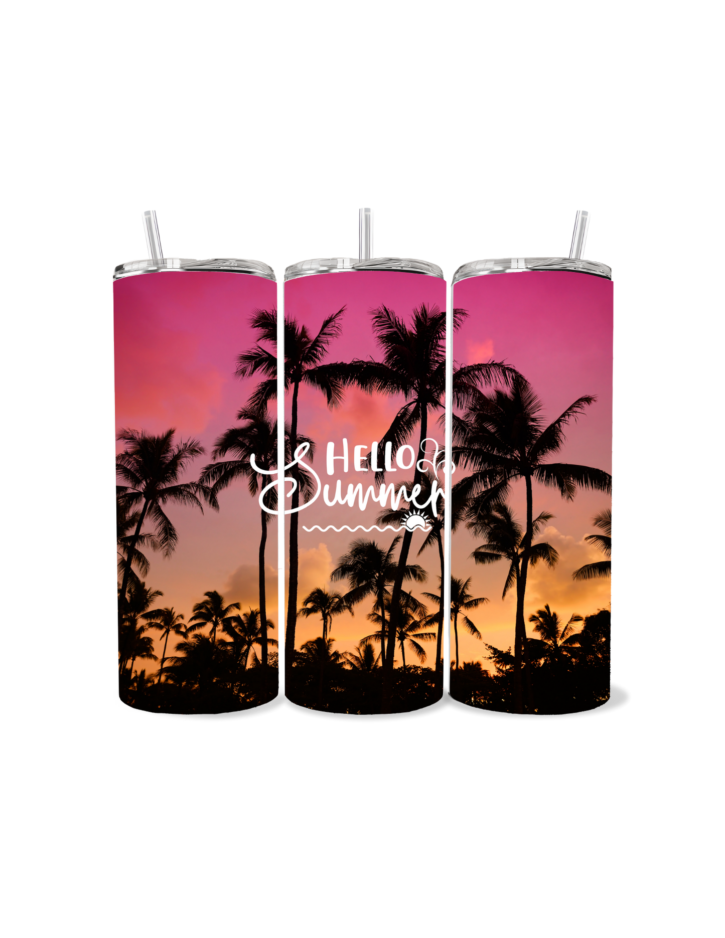 🌴☀️ Hello Summer 20oz Stainless Steel Tumbler ☀️🌴