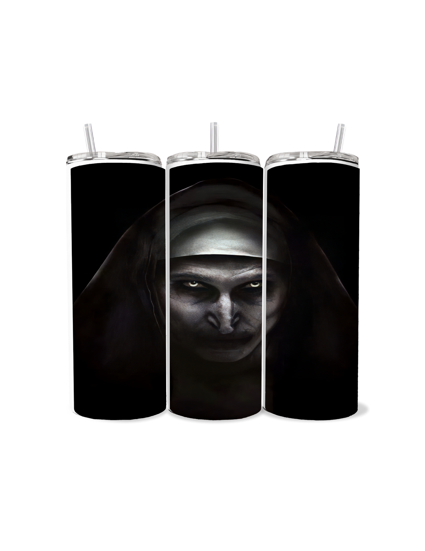 👻🔪 The Nun Horror 20oz Sublimation Tumbler – Terrifyingly Iconic ☕🩸