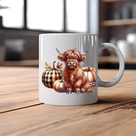 Highland Cow Pumpkin Mug
